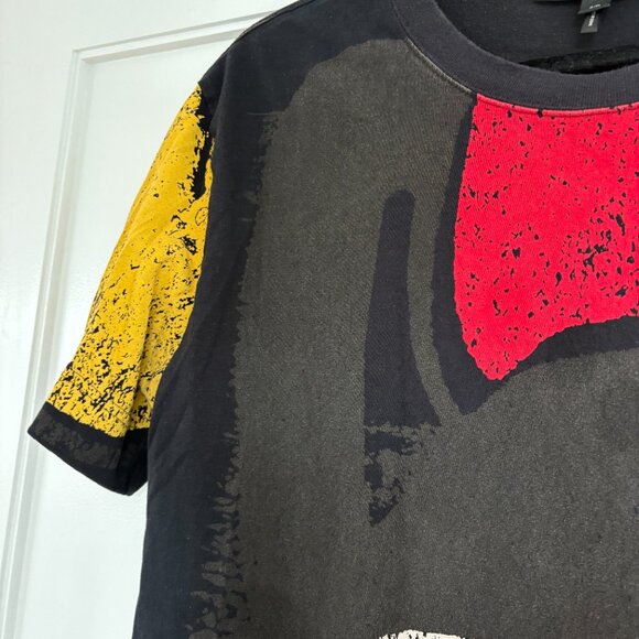 Marc Jacobs Mickey T-Shirt Black Crewneck Short Sleeves Allover Print Sz Small - Picture 4 of 8
